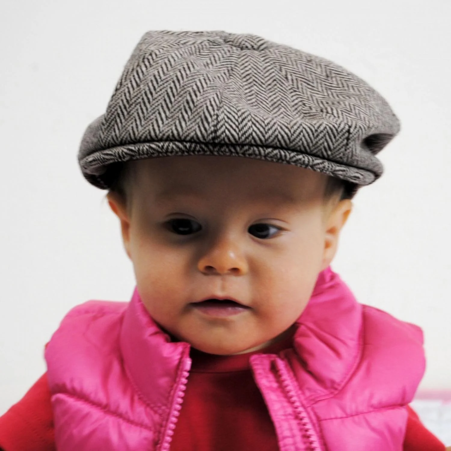 Baby Herringbone Wool Blend Newsboy Cap - Image 12