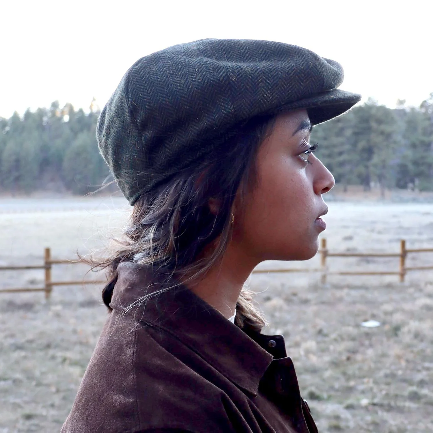 Bird Rock Herringbone Wool Blend Newsboy Cap - Image 5