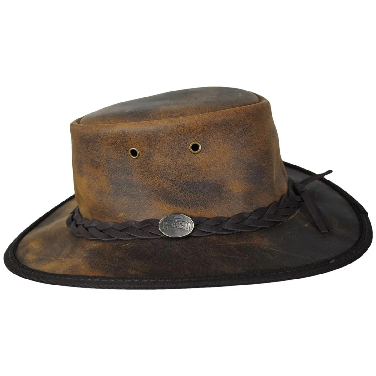 Bronco Cattle Leather Foldaway Drover Hat - Image 3