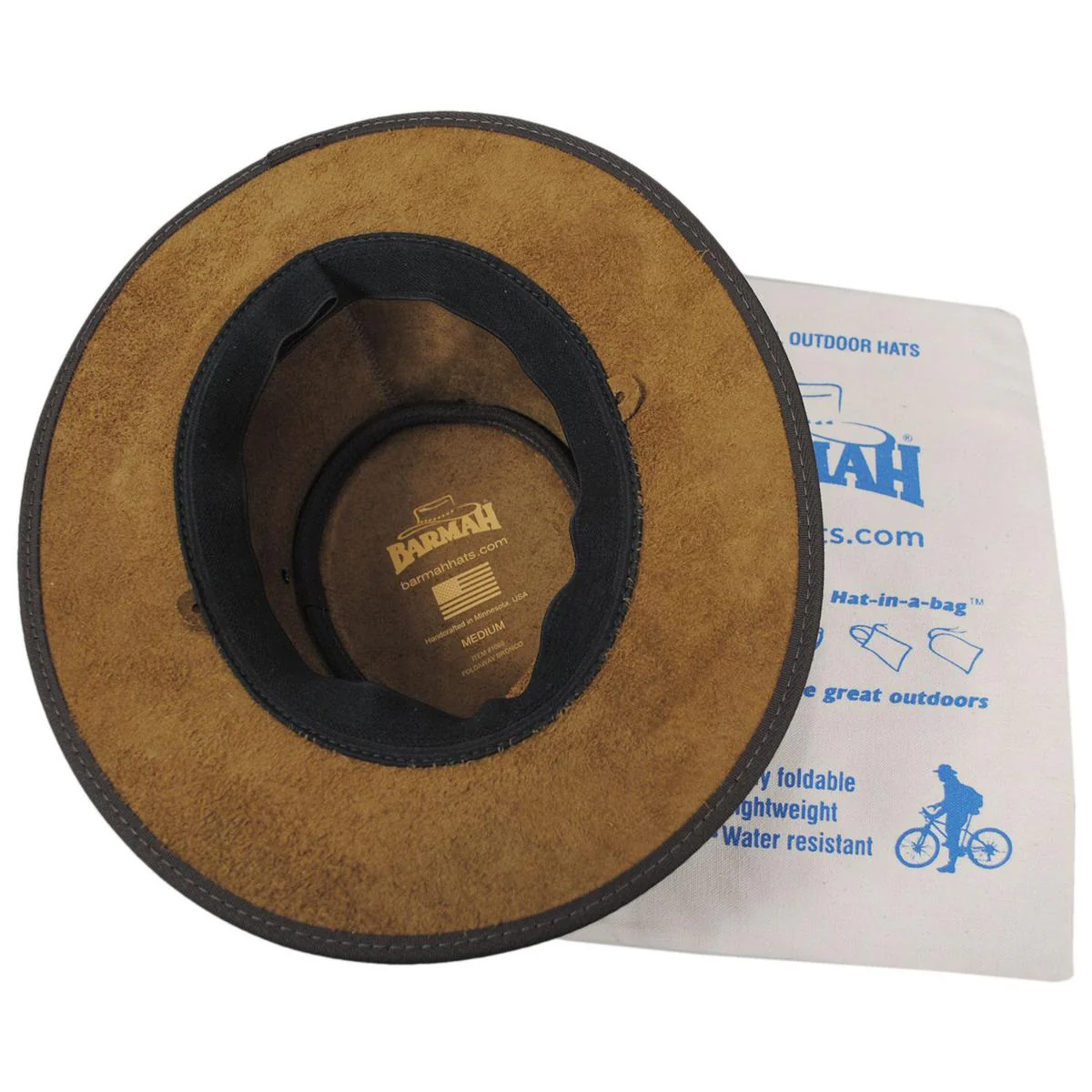 Bronco Cattle Leather Foldaway Drover Hat - Image 4