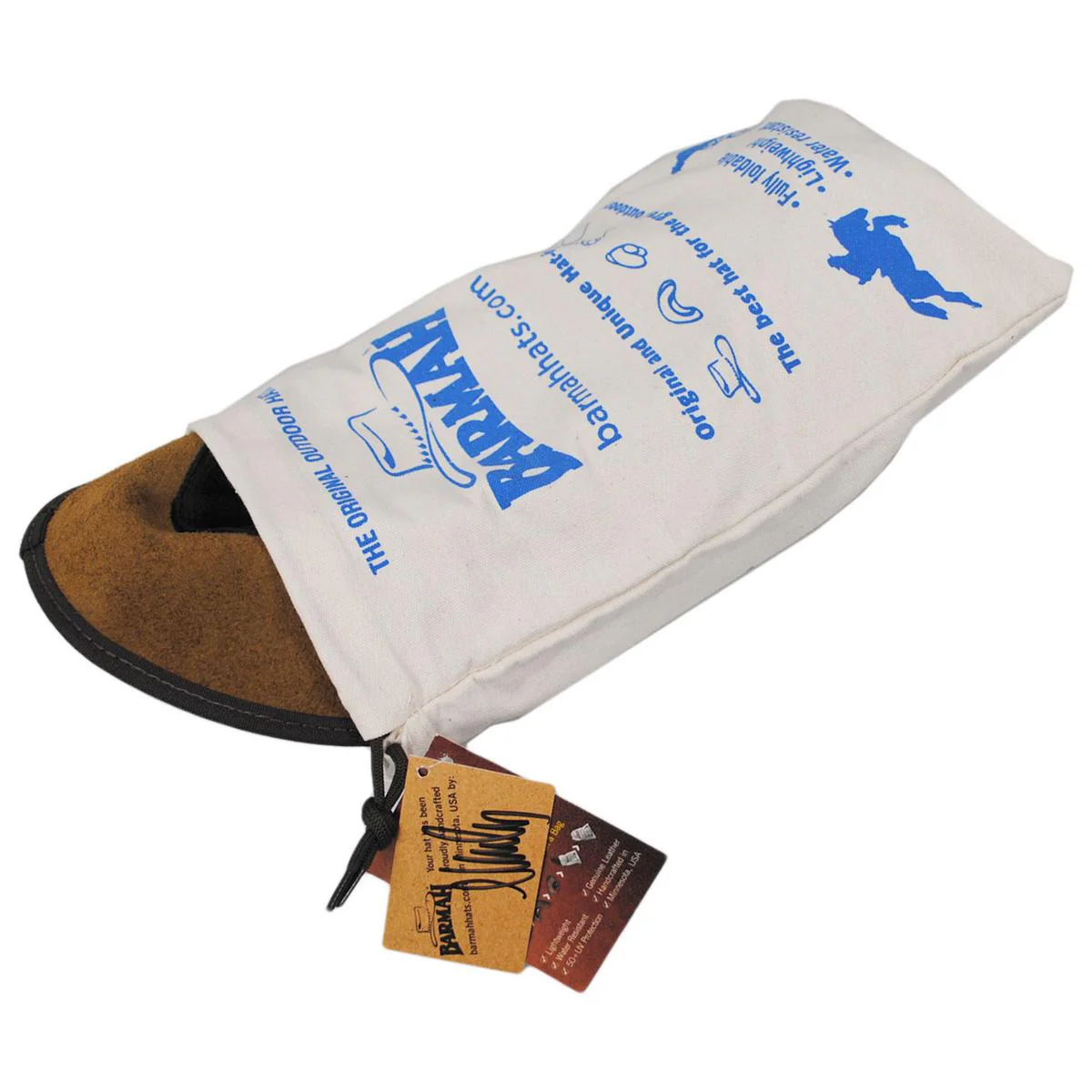 Bronco Cattle Leather Foldaway Drover Hat - Image 5