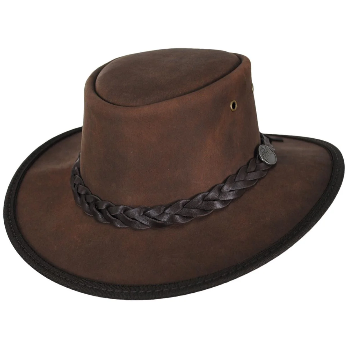 Bronco Cattle Leather Foldaway Drover Hat - Image 6