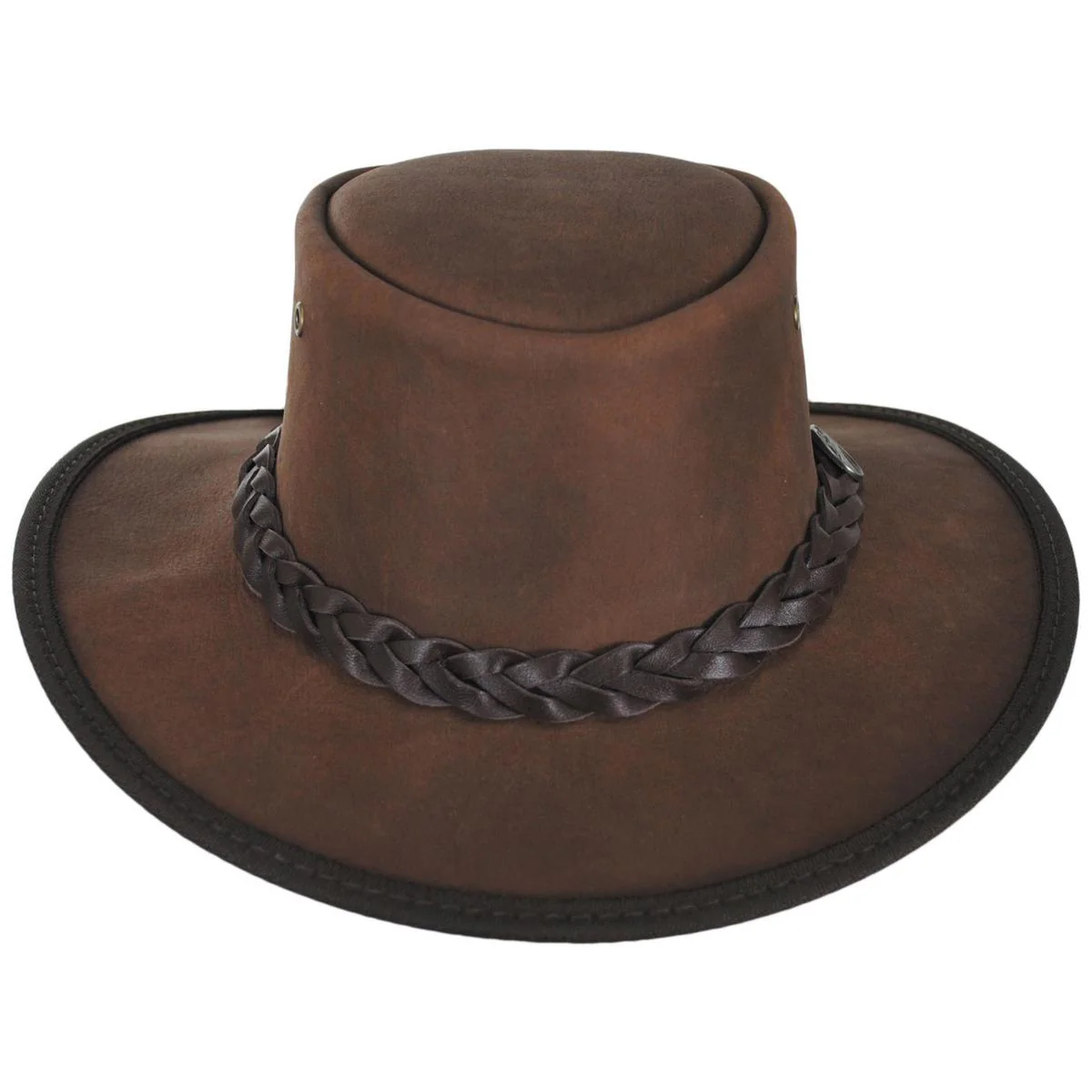 Bronco Cattle Leather Foldaway Drover Hat - Image 7