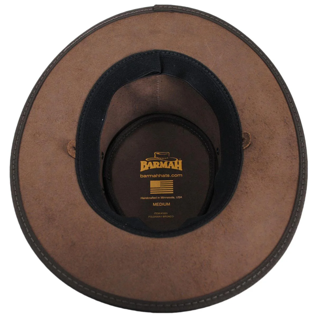 Bronco Cattle Leather Foldaway Drover Hat - Image 9
