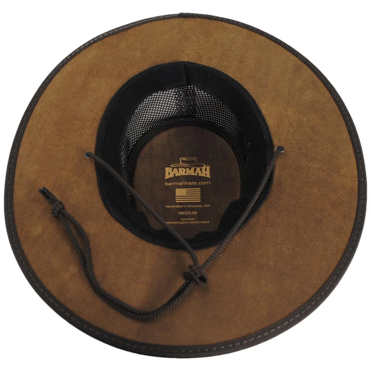 Cooler Bronco Cattle Leather Mesh Foldaway Drover Hat - Image 8