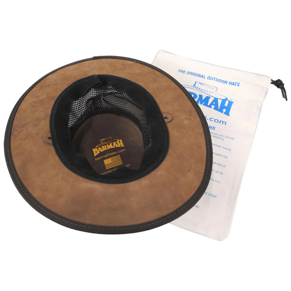 Cooler Cattle Suede Leather Mesh Foldaway Drover Hat - Image 4