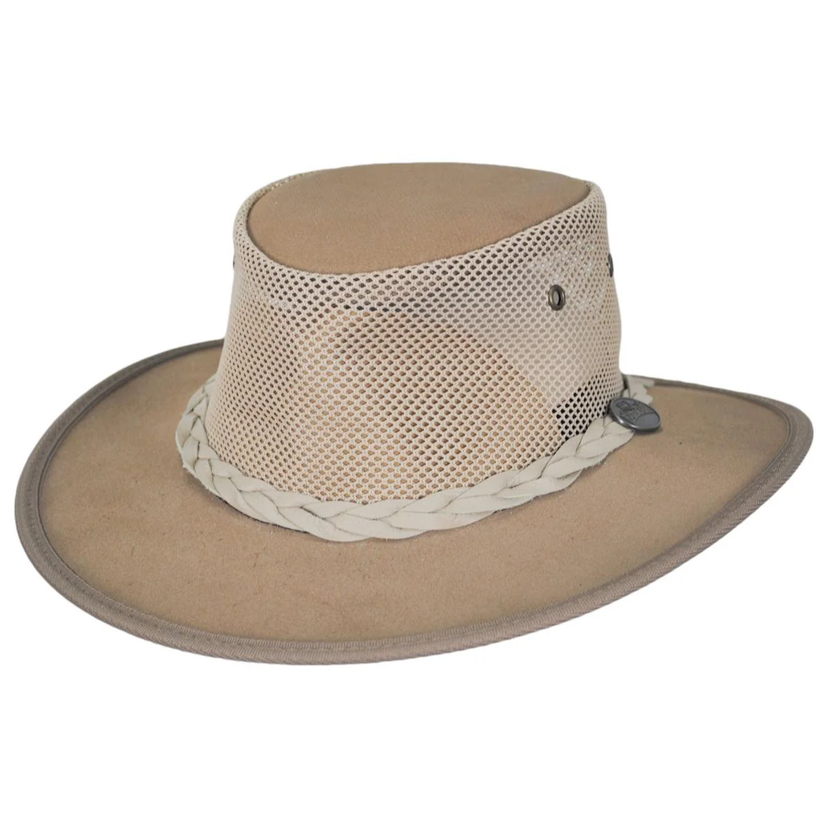 Cooler Cattle Suede Leather Mesh Foldaway Drover Hat - Image 6