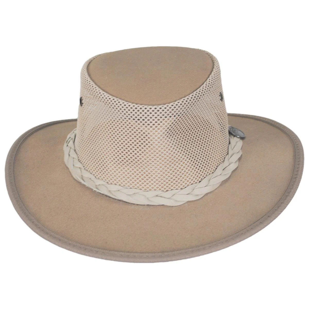 Cooler Cattle Suede Leather Mesh Foldaway Drover Hat - Image 7
