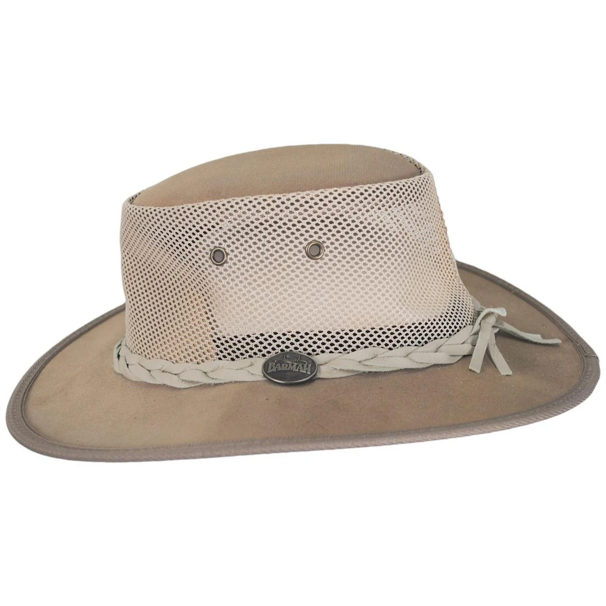 Cooler Cattle Suede Leather Mesh Foldaway Drover Hat - Image 8