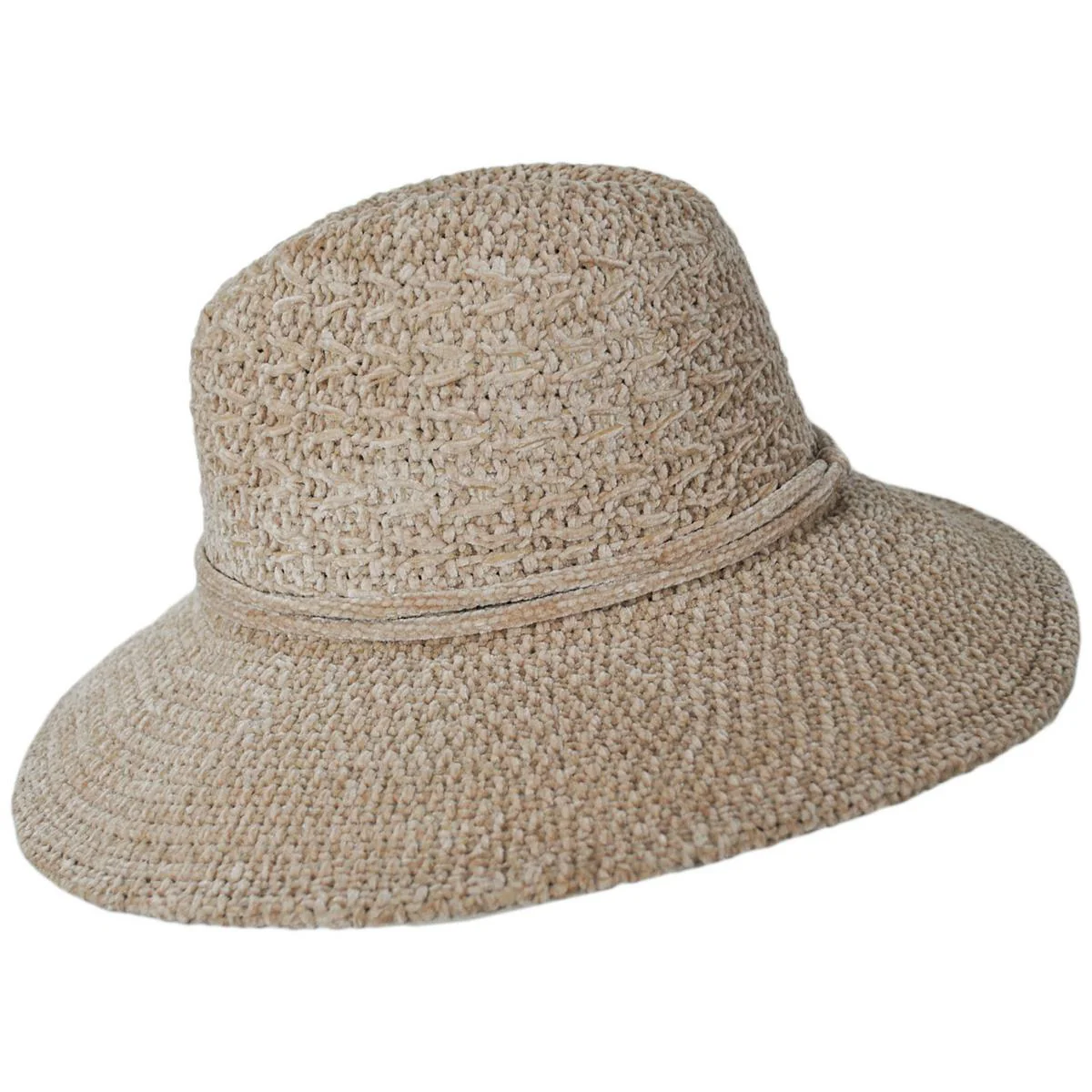 Double Chenille Knit Fedora Hat - Image 3