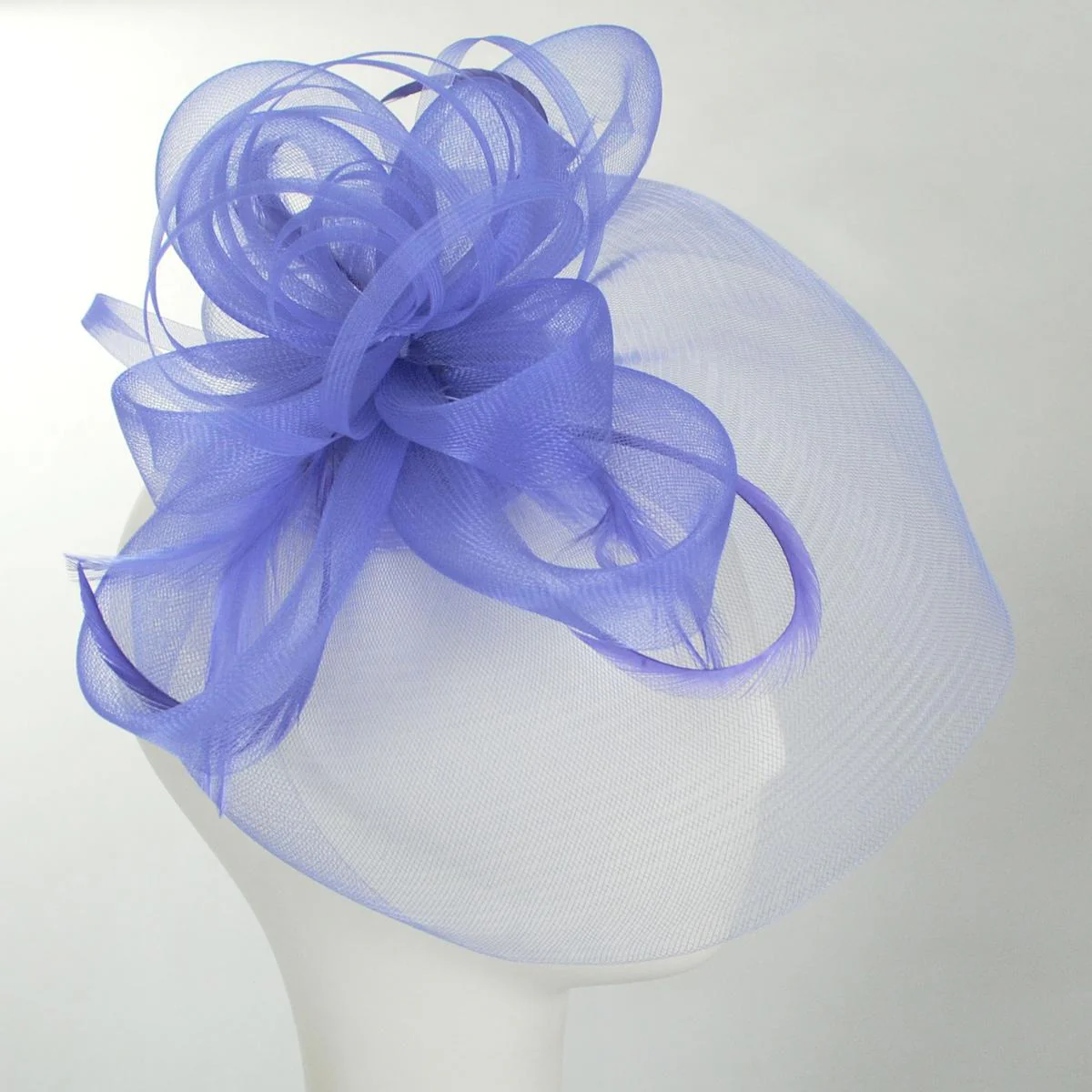 Firework Horsehair Mesh and Feather Fascinator Hat - Image 3