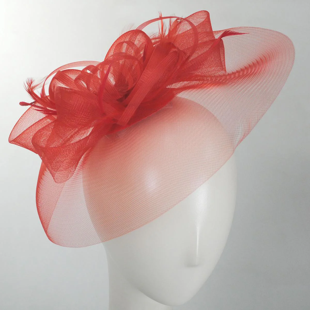Firework Horsehair Mesh and Feather Fascinator Hat - Image 6