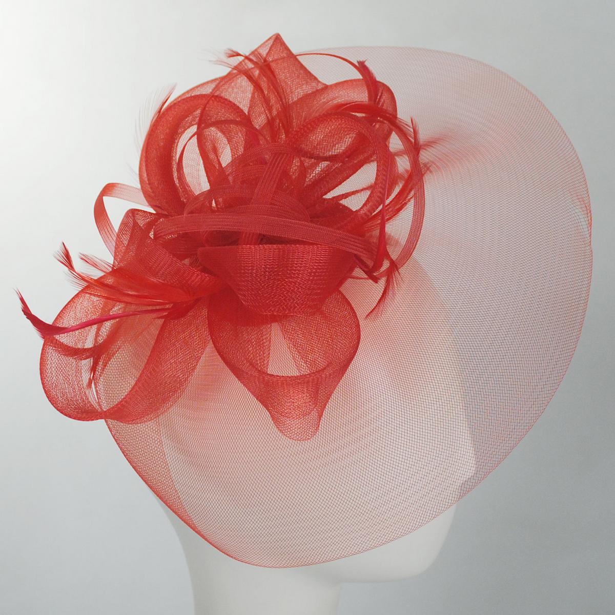 Firework Horsehair Mesh and Feather Fascinator Hat - Image 7