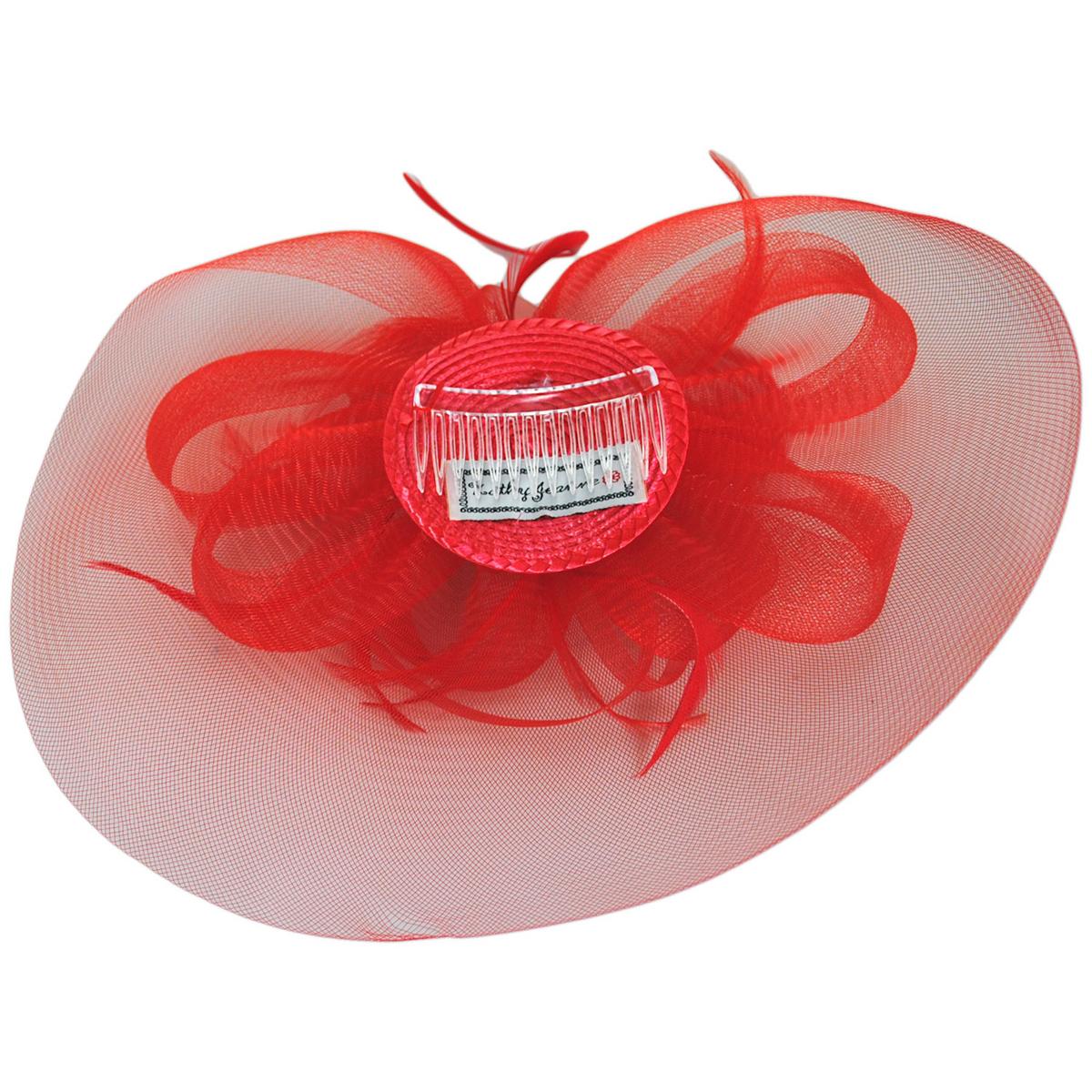 Firework Horsehair Mesh and Feather Fascinator Hat - Image 8