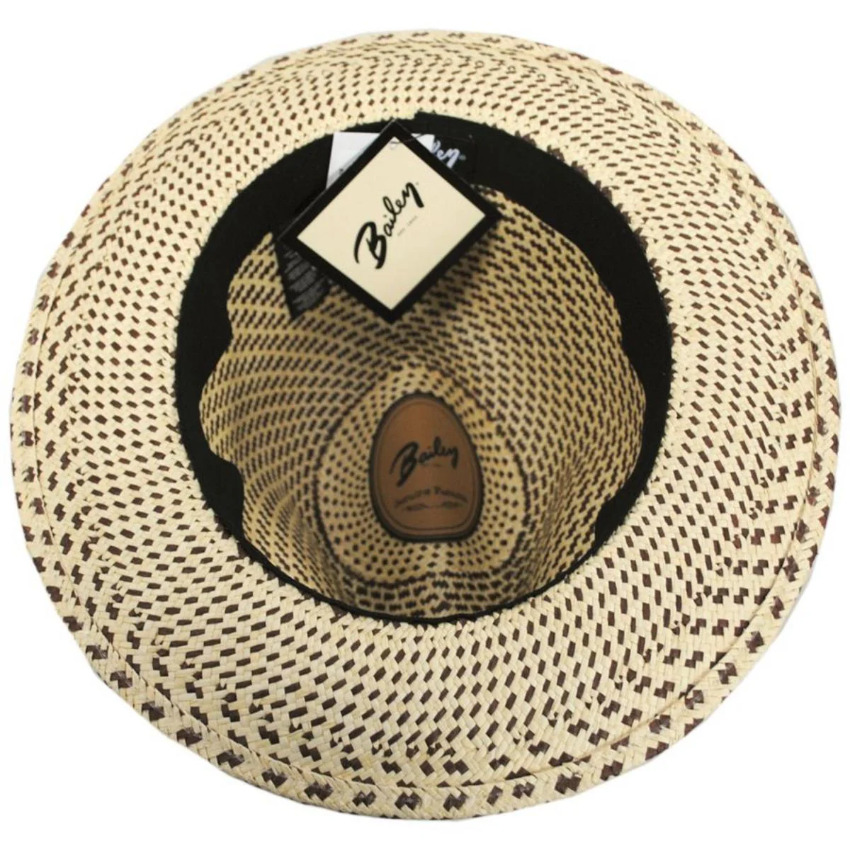 Hernen Two-Tone Panama Straw Fedora Hat - Image 5