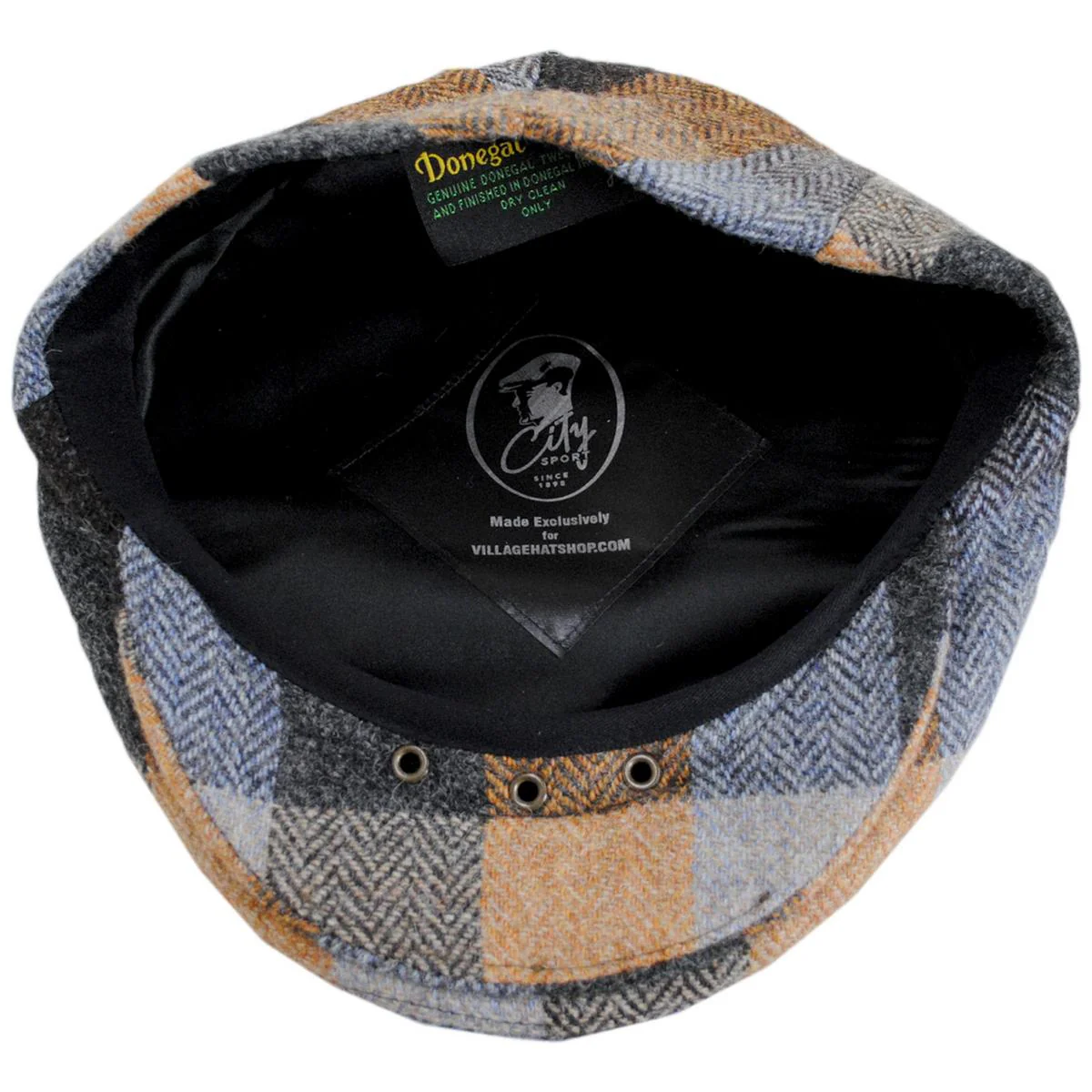 Herringbone Squares Donegal Tweed Wool Ivy Cap - Image 4
