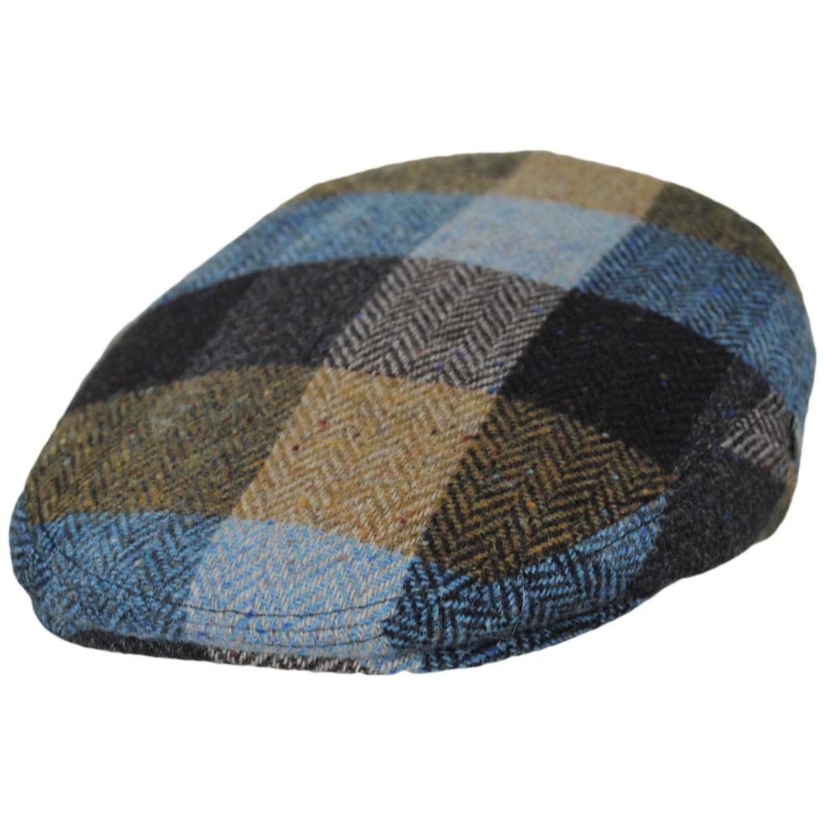 Herringbone Squares Donegal Tweed Wool Ivy Cap - Image 5
