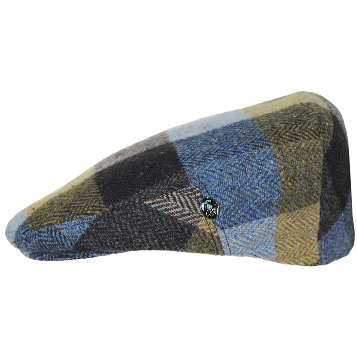 Herringbone Squares Donegal Tweed Wool Ivy Cap - Image 7