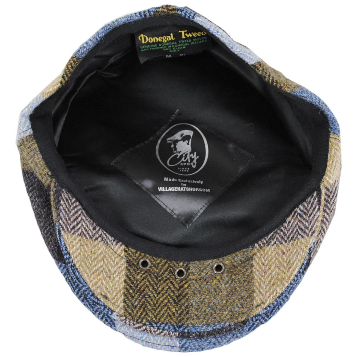 Herringbone Squares Donegal Tweed Wool Ivy Cap - Image 8