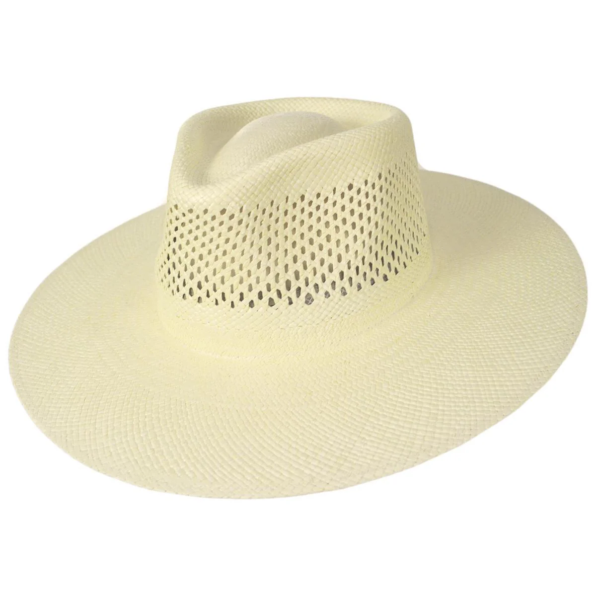 Jo Vent Crown Panama Straw Fedora Hat - Image 6