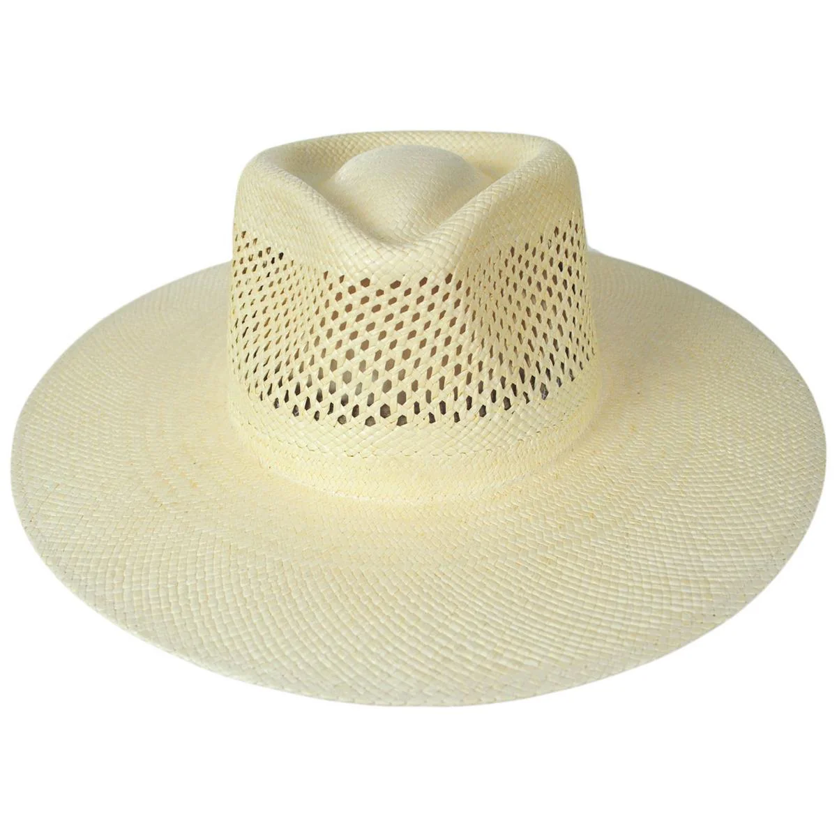 Jo Vent Crown Panama Straw Fedora Hat - Image 7