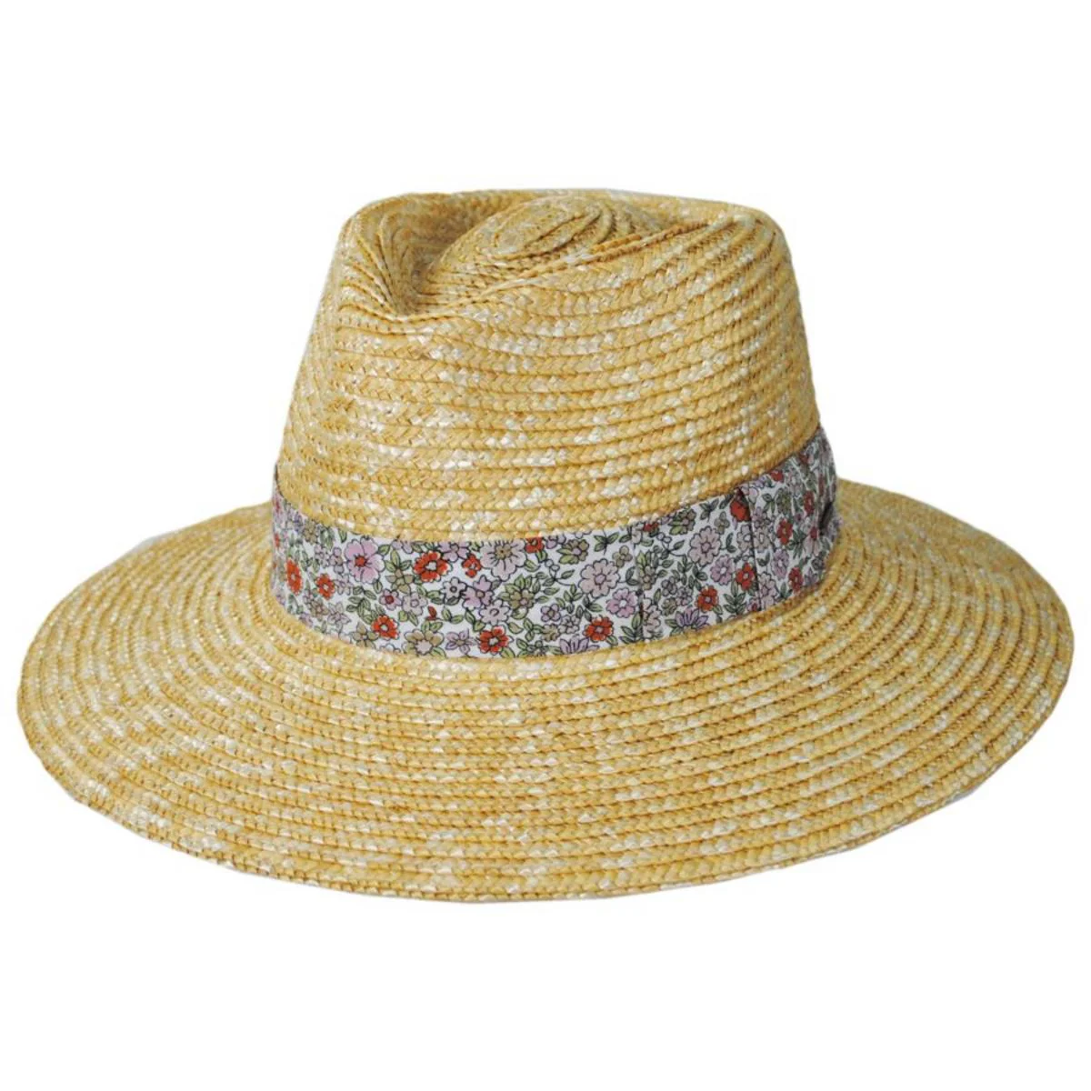 Joanna Petite Brim Wheat Straw Fedora Hat - Image 5