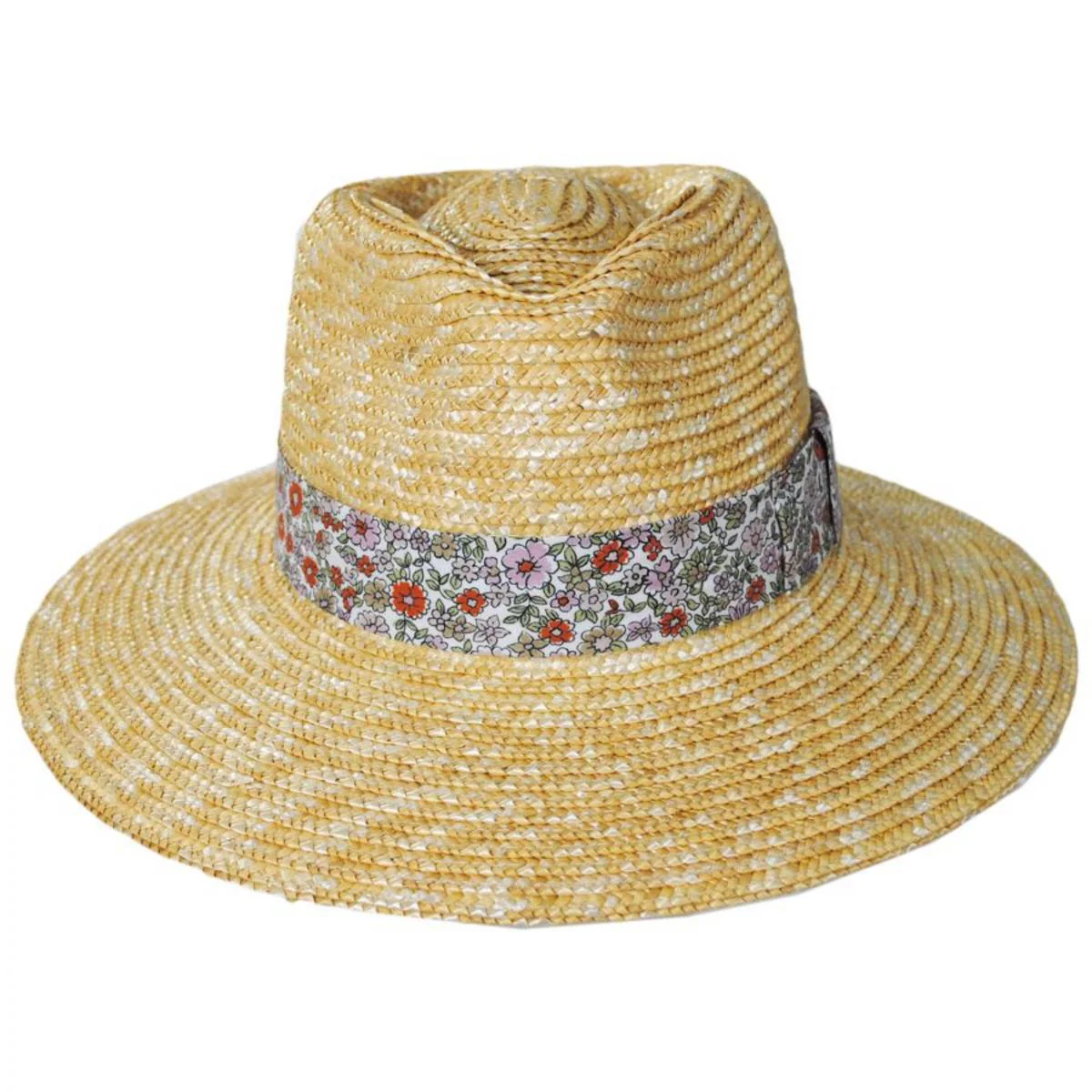 Joanna Petite Brim Wheat Straw Fedora Hat - Image 6