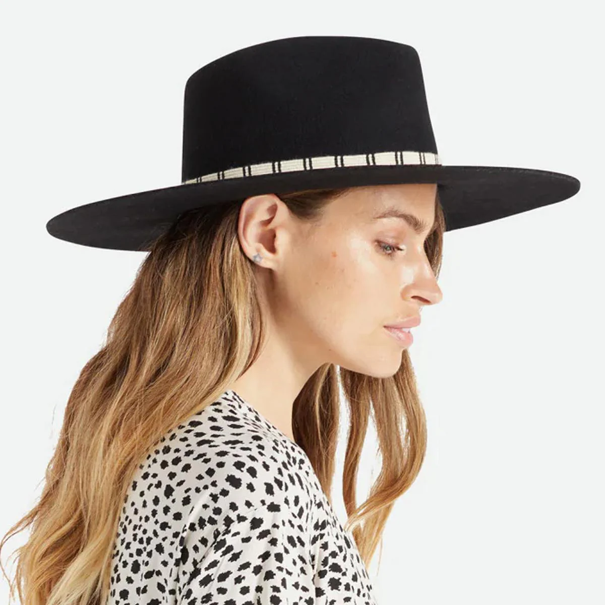 Leigh Wool Felt Wide Brim Fedora Hat - Image 5