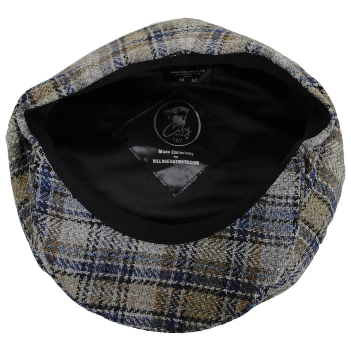 Plaid Virgin Wool Newsboy Cap - Image 4