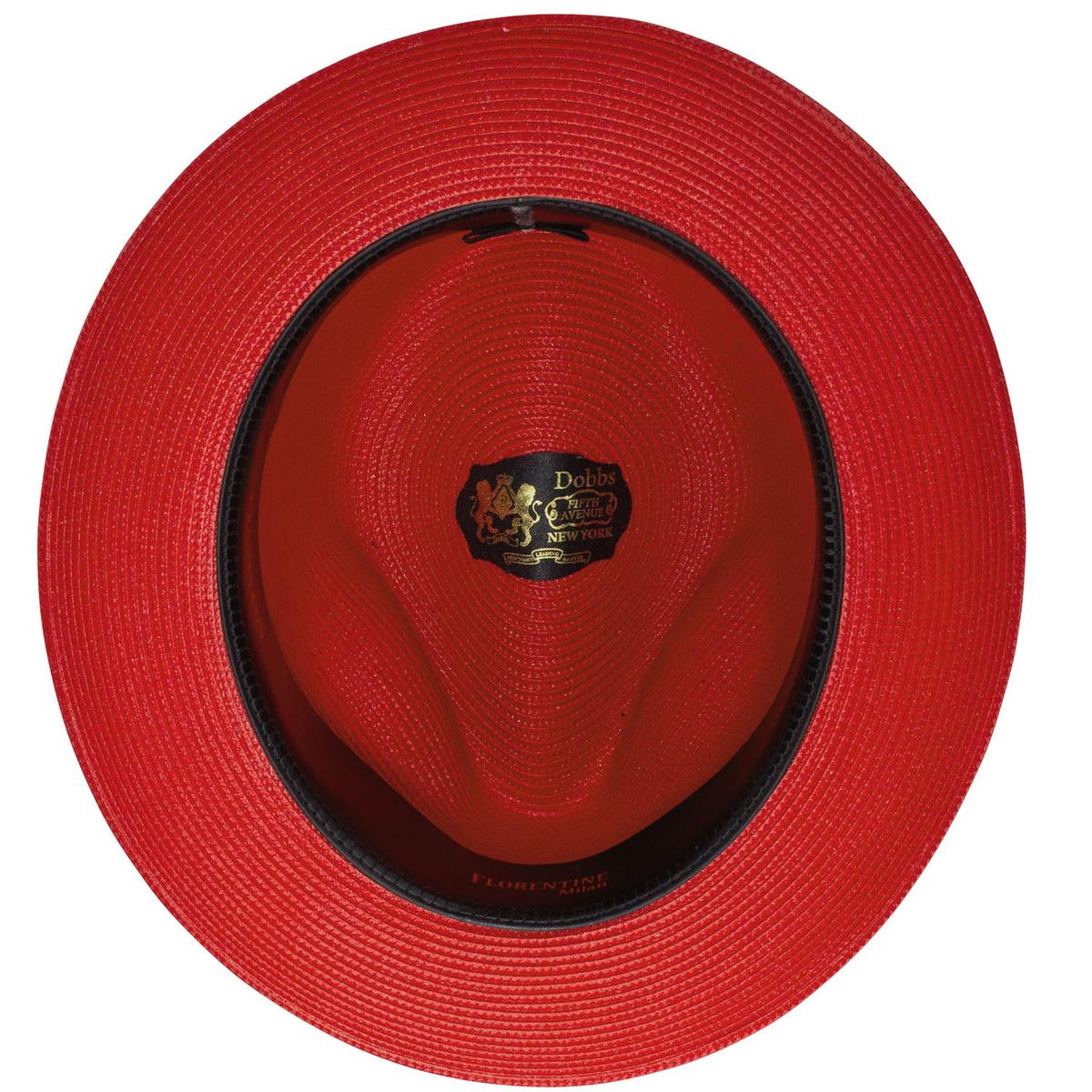 Rosebud Florentine Milan Poly Straw Fedora Hat - Image 4