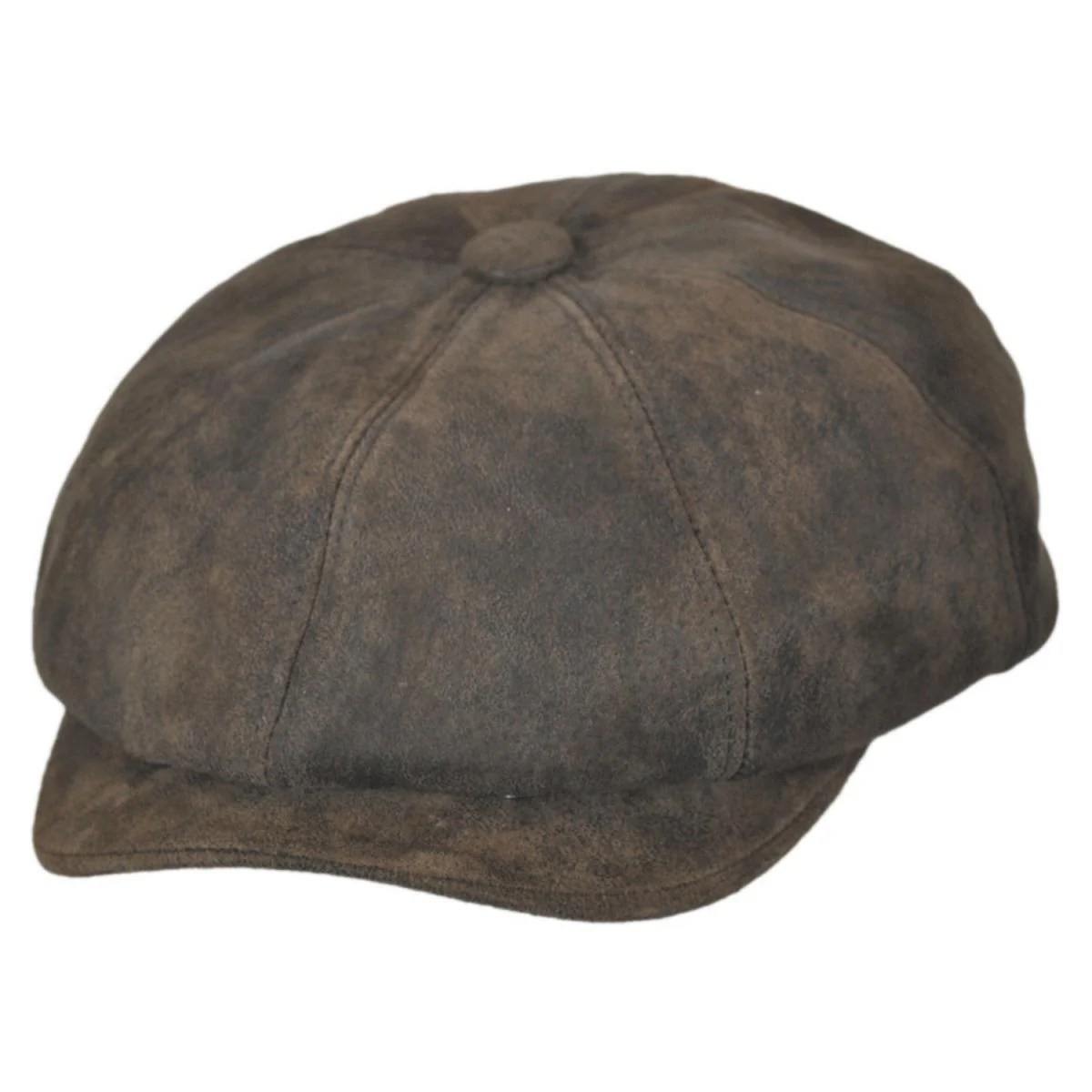 Rustic Leather Newsboy Cap - Image 5