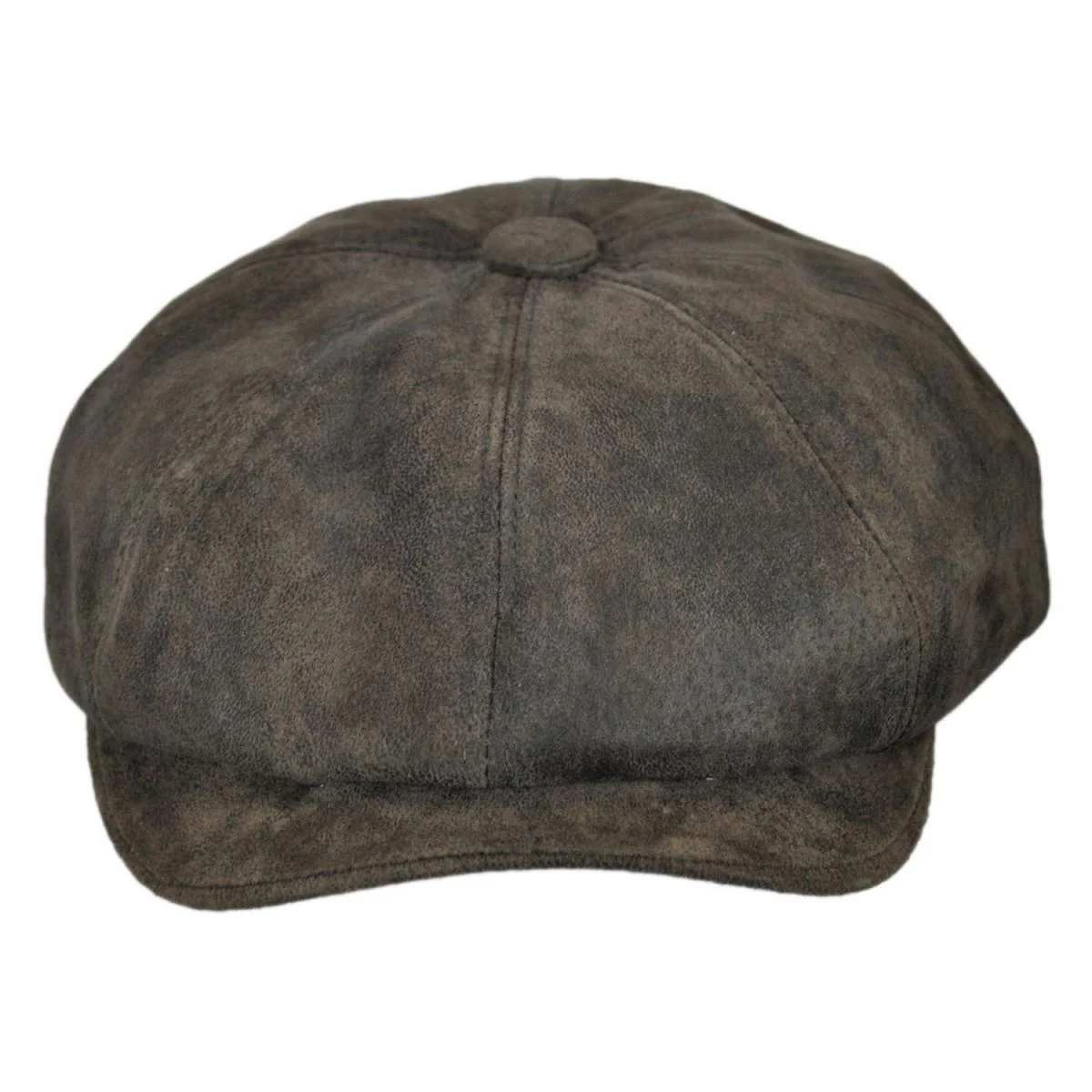Rustic Leather Newsboy Cap - Image 6
