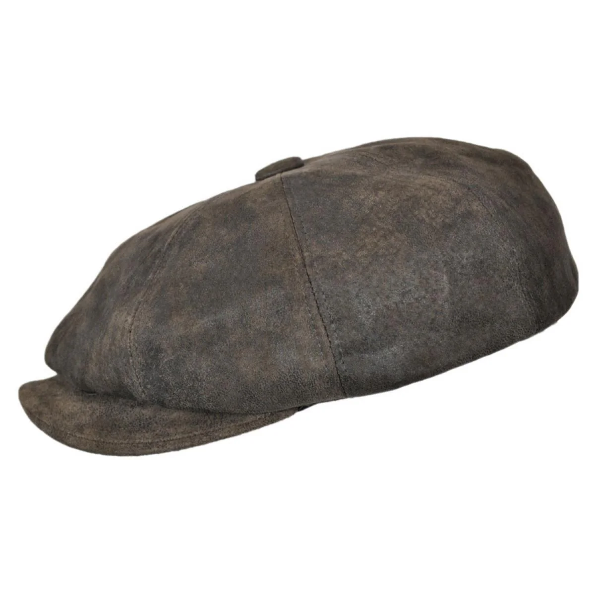 Rustic Leather Newsboy Cap - Image 7