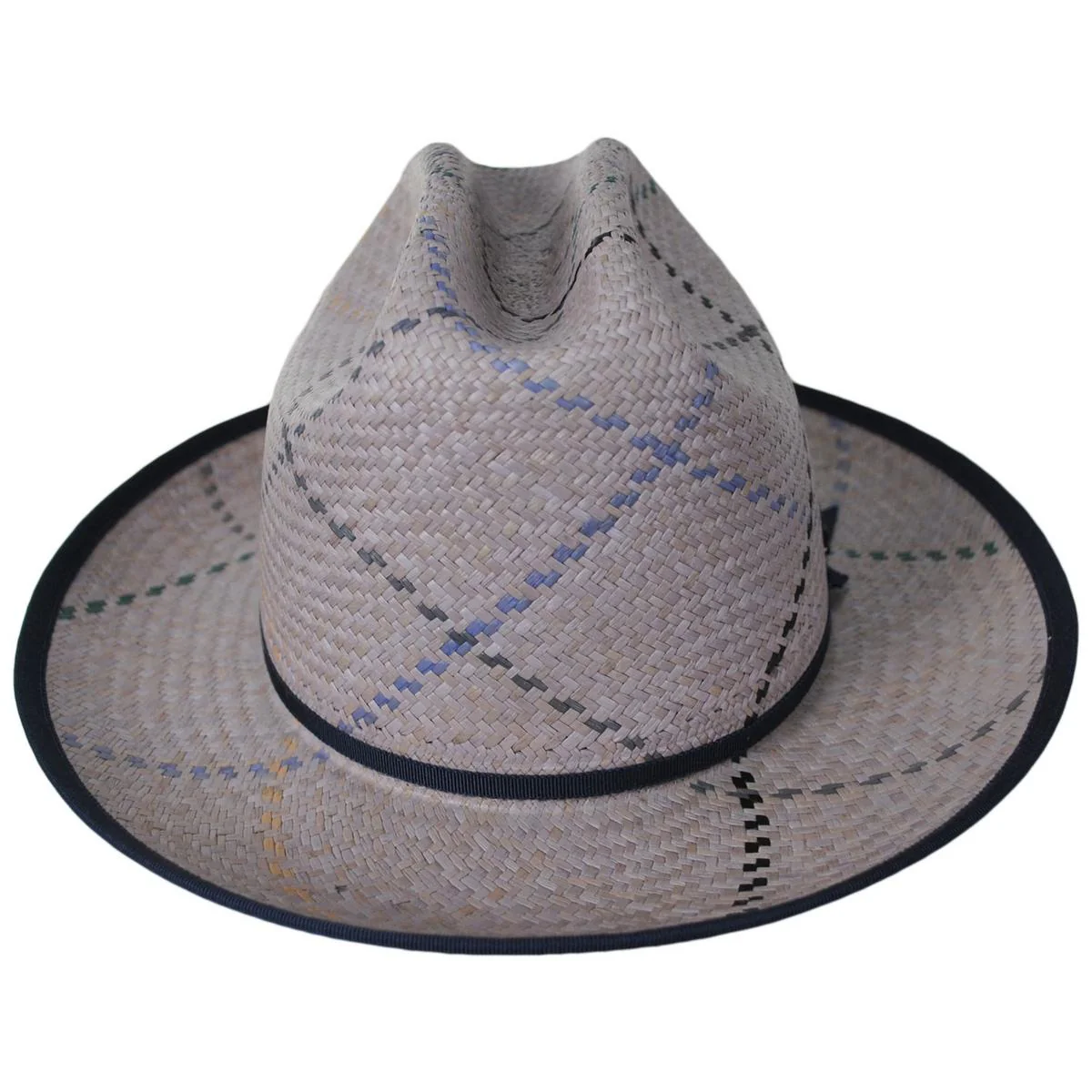 Tully Plaid Panama Straw Western Hat - Image 3