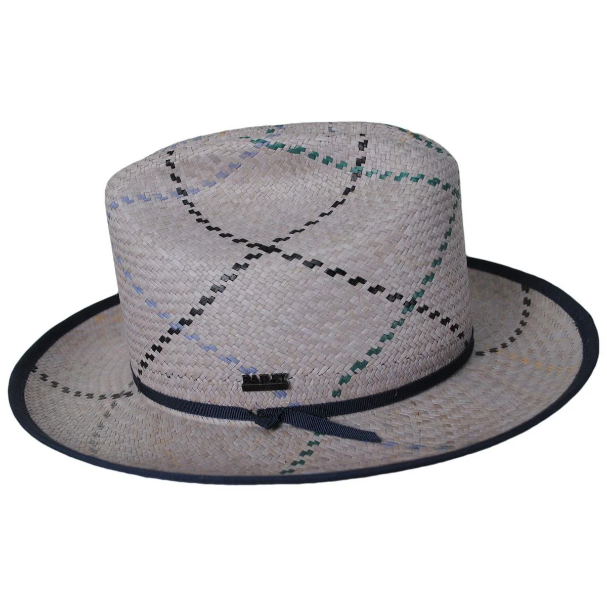Tully Plaid Panama Straw Western Hat - Image 4