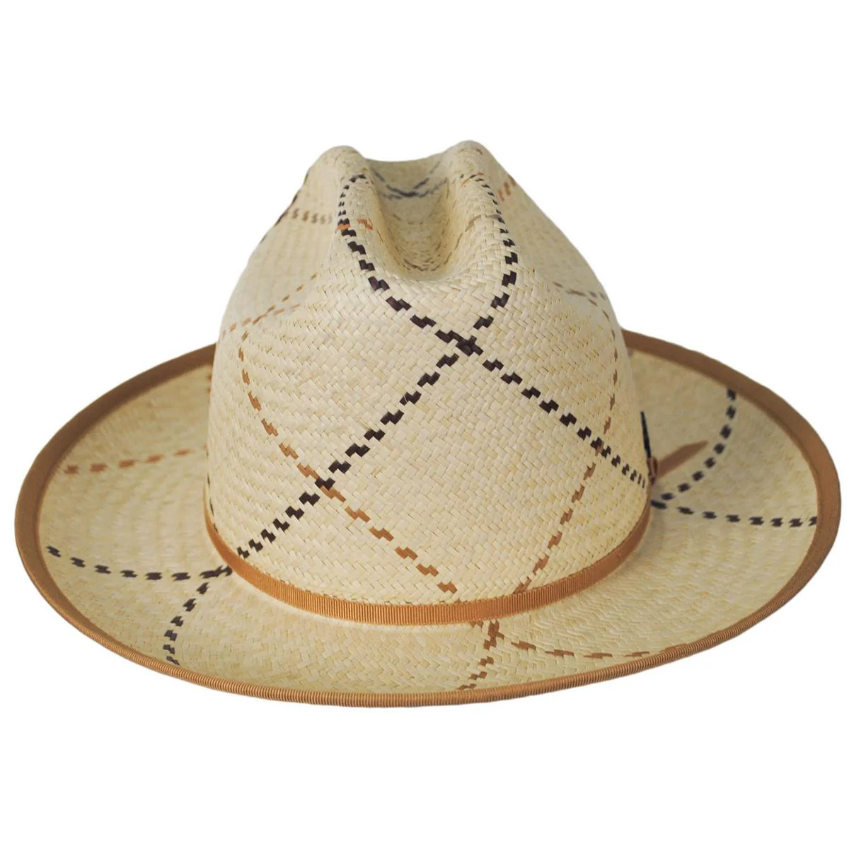 Tully Plaid Panama Straw Western Hat - Image 7