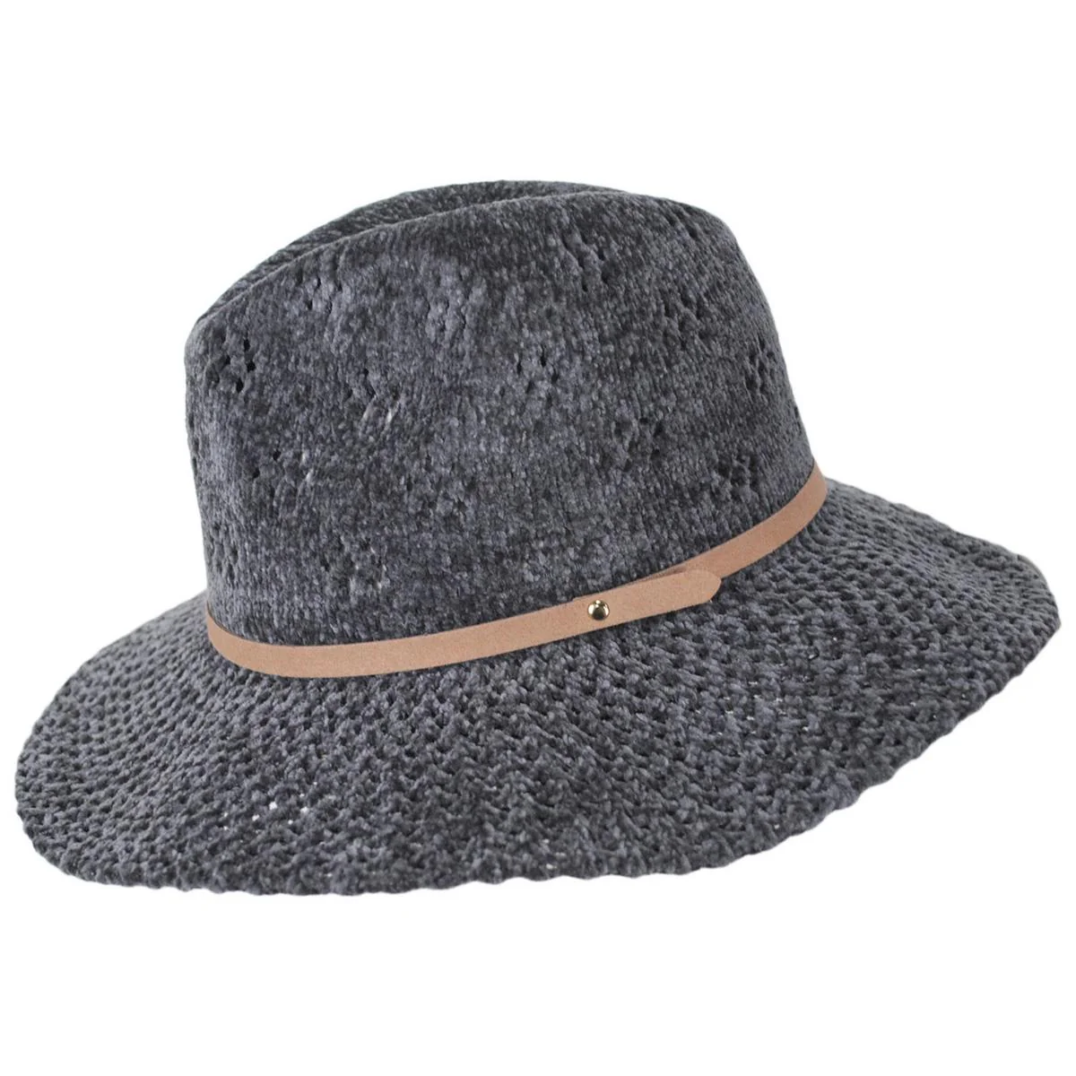 Walnut Grove Chenille Knit Fedora Hat - Image 3