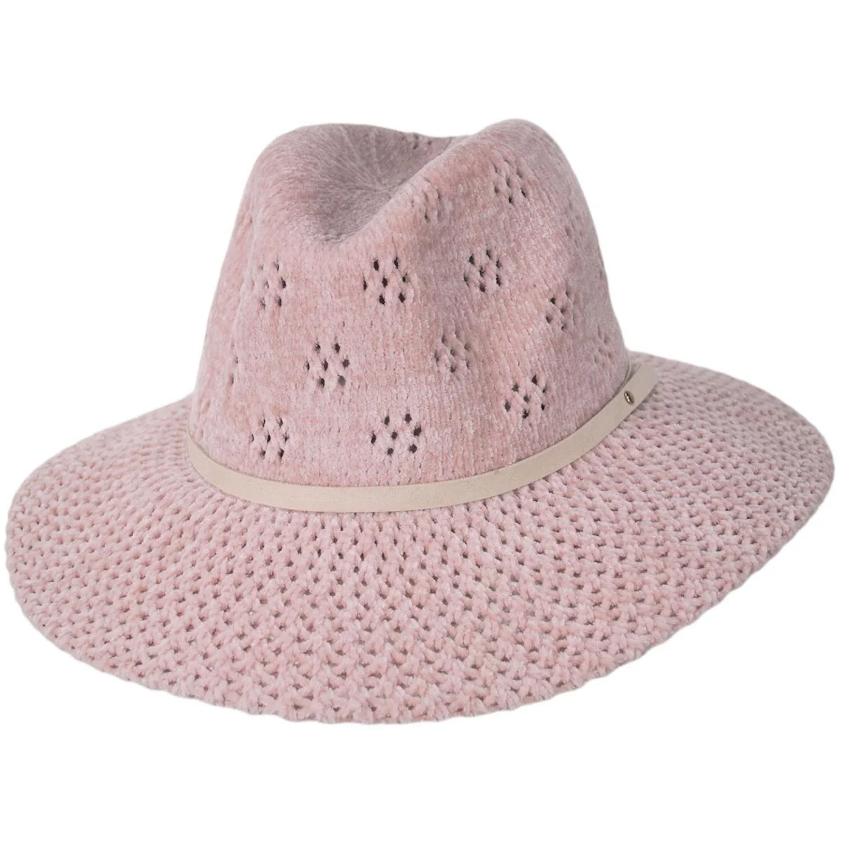 Walnut Grove Chenille Knit Fedora Hat - Image 5