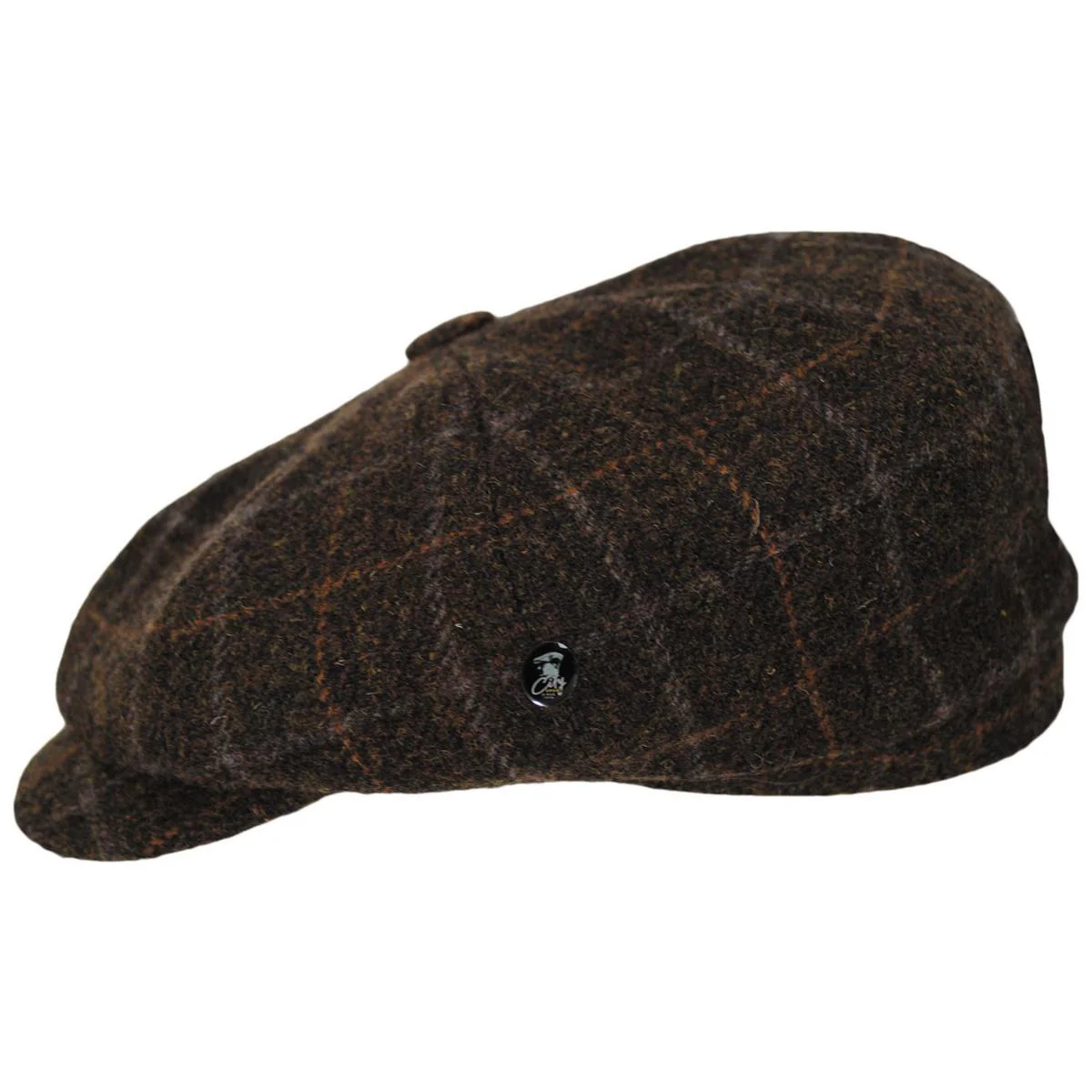 Windowpane Plaid Virgin Wool Newsboy Cap - Image 3