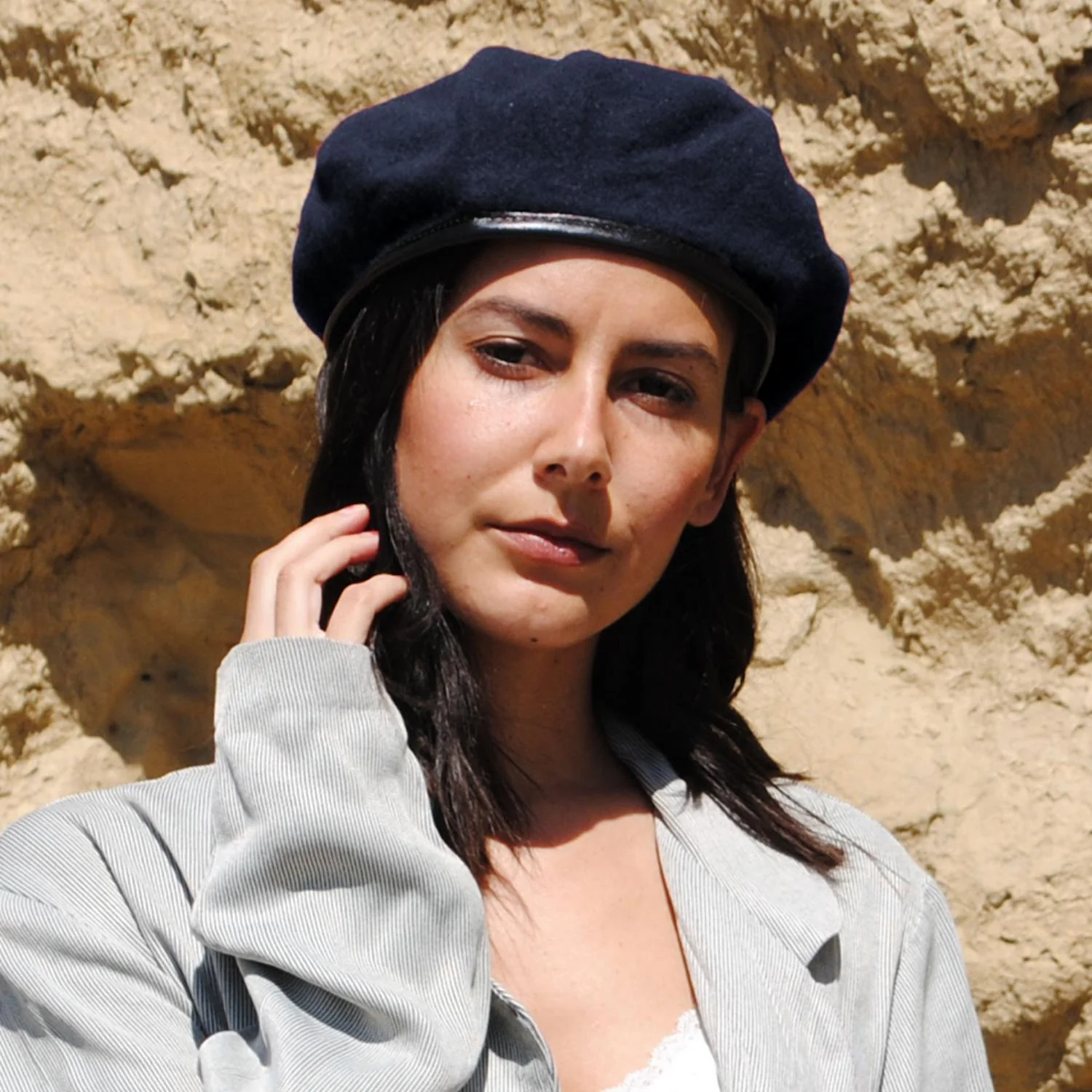 Wool Military Beret with Lambskin Band - Image 28