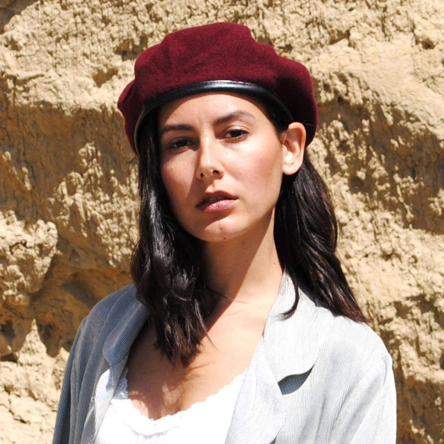 Wool Military Beret with Lambskin Band - Image 6